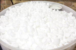 Salt inside of a water conditioning system in McHenry, Illinois